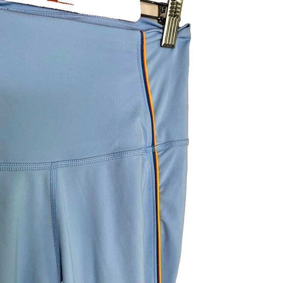 Nike Dri Fit Vintage Vinyasa 7/8 Leggings Sky Blue Rainbow Stripe Size Small - Picture 4 of 8